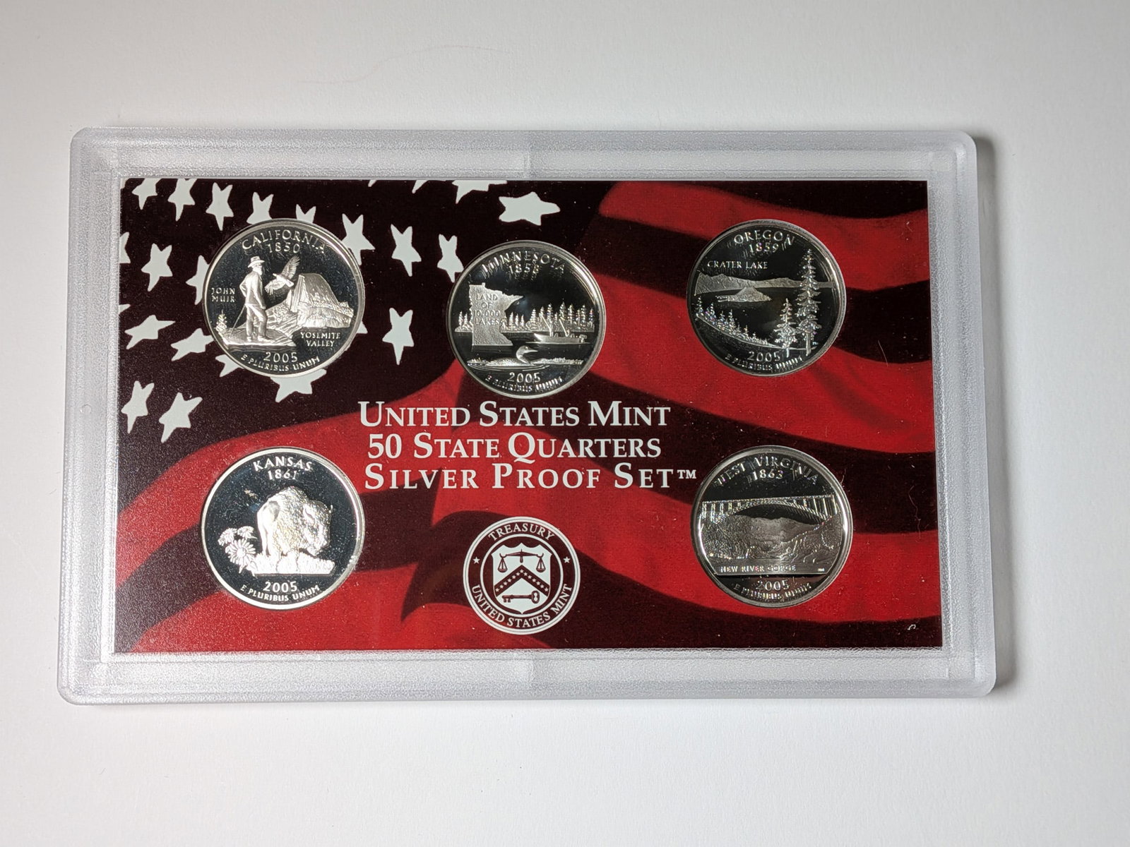 2005 United States Mint 50 State Quarters Silver Proof Set - 2