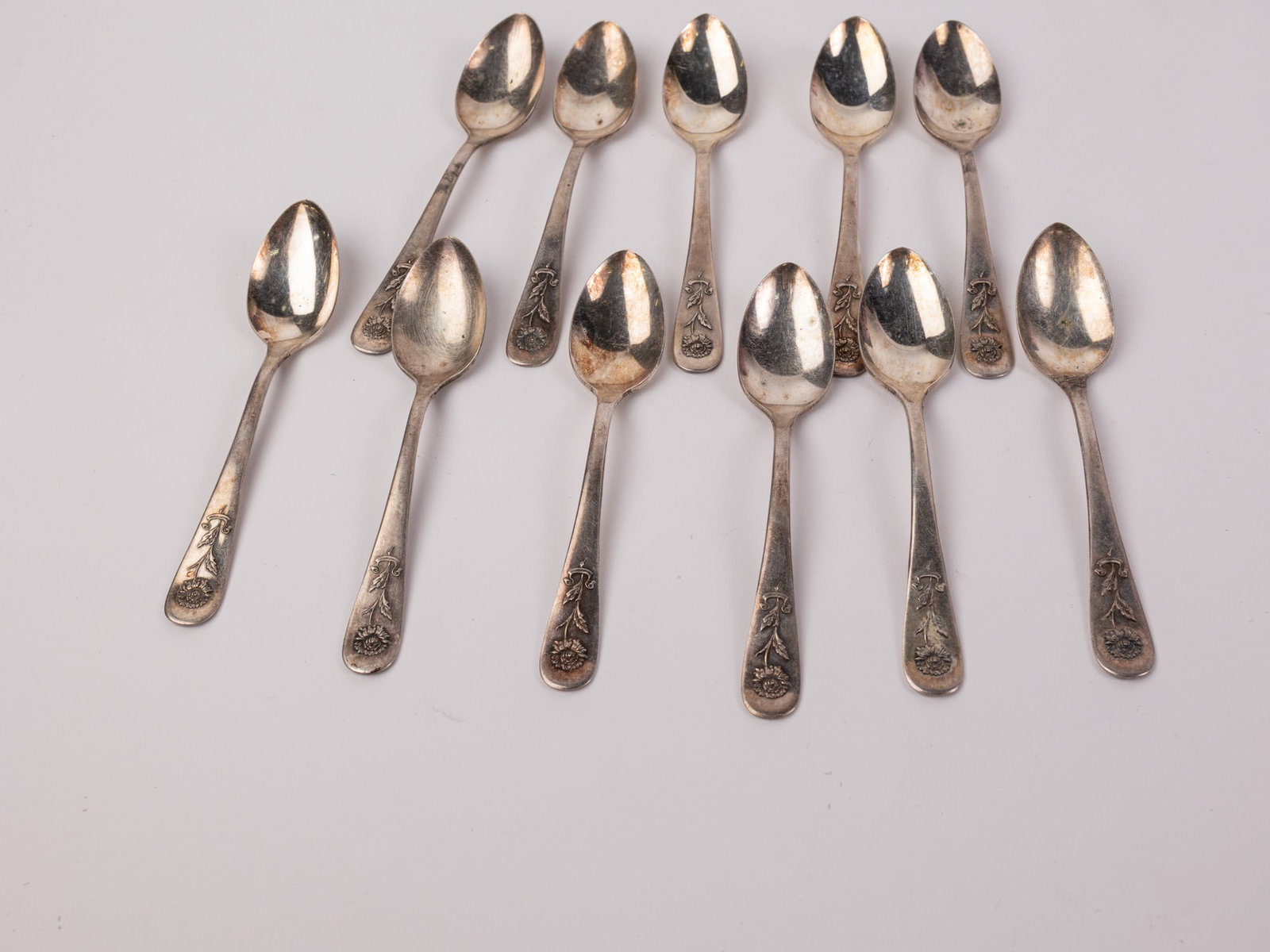 Assortment of Vintage "Hotel Astor" Demitasse Spoons w/ Floral Motif - 4