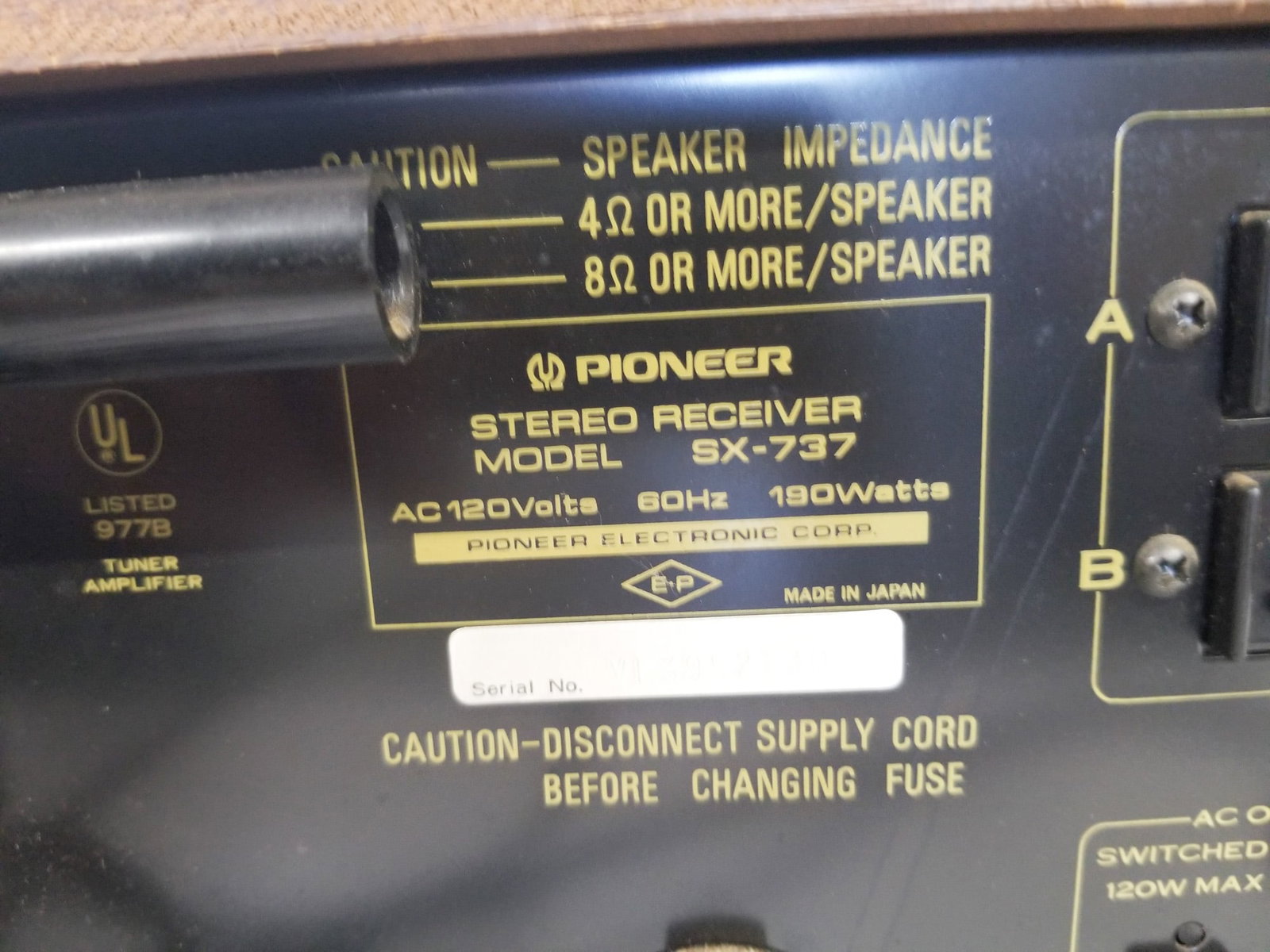 Vintage Pioneer SX-737 Stereo Receiver with VSX-D411 AV Receiver - 6
