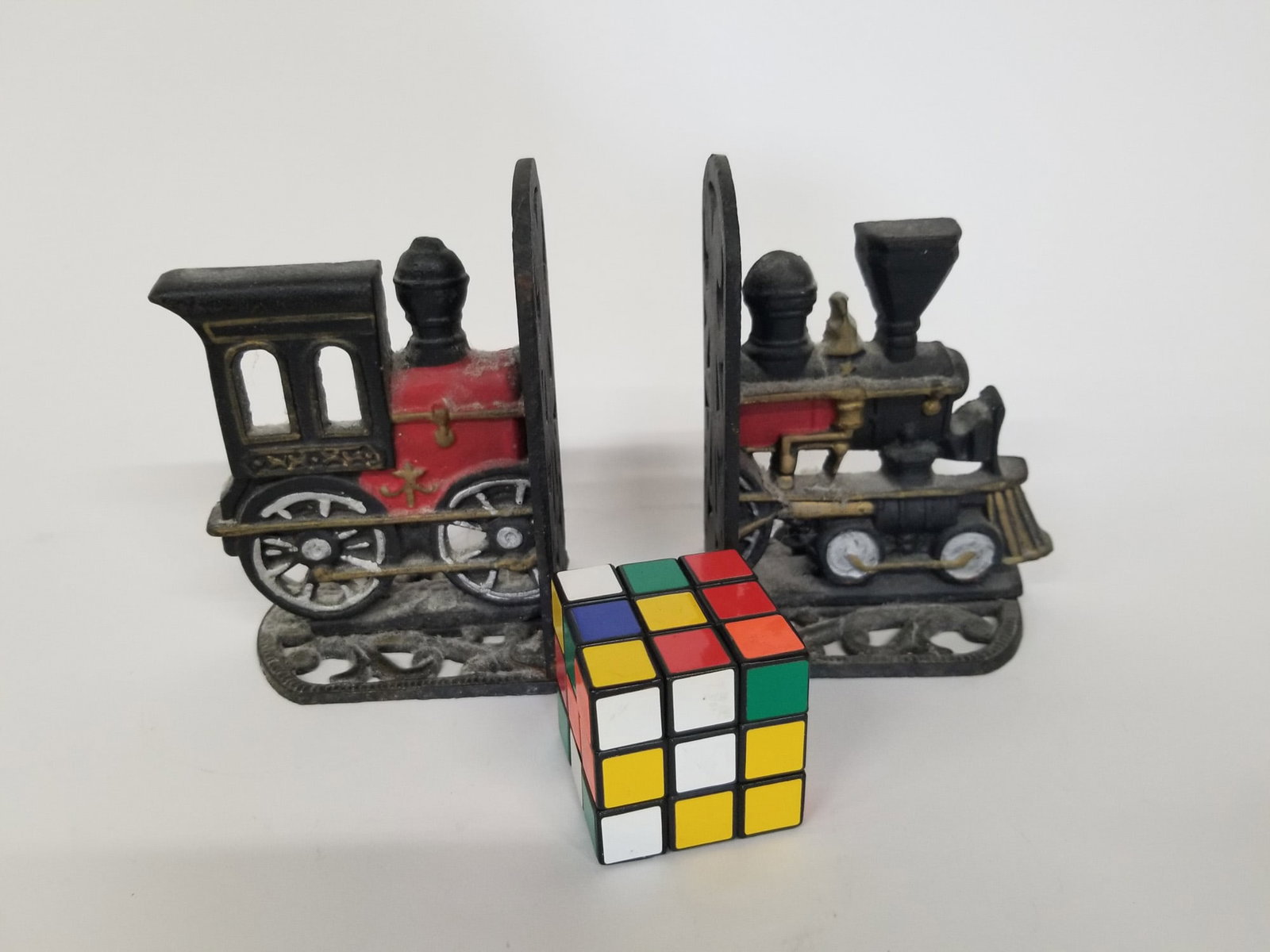 Pair of Cast Iron Locomotive Bookends - 2