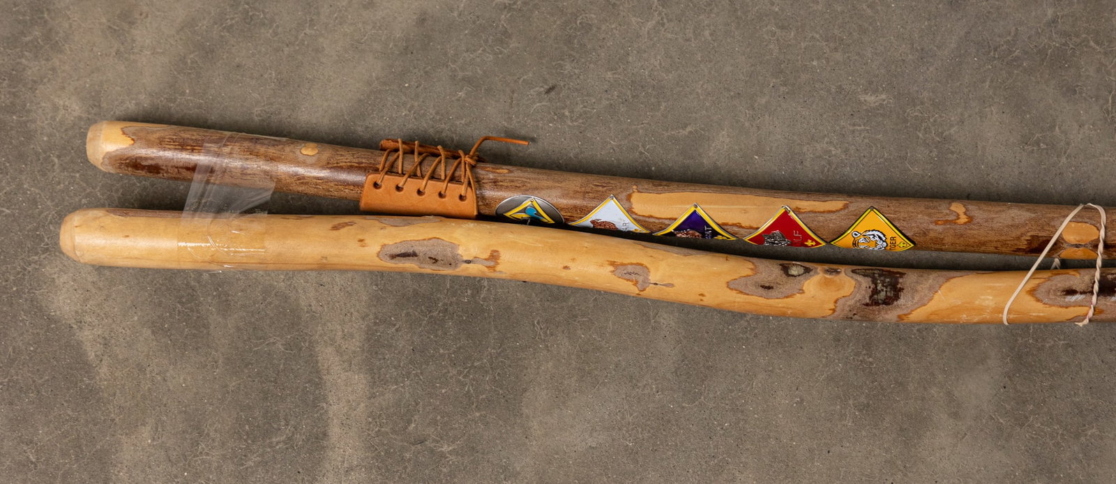 Two Vintage Folk Art Boy Scouts Scout Master Walking Sticks - 2