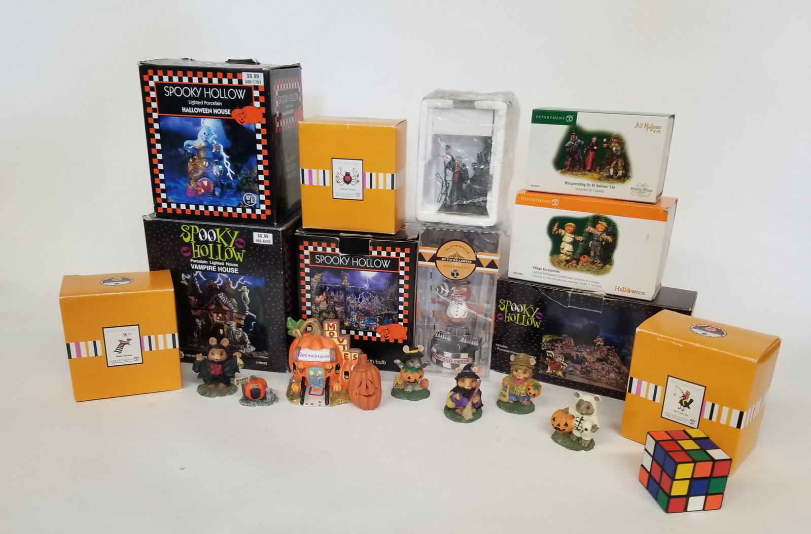 Assortment of Halloween Village Decor - 2