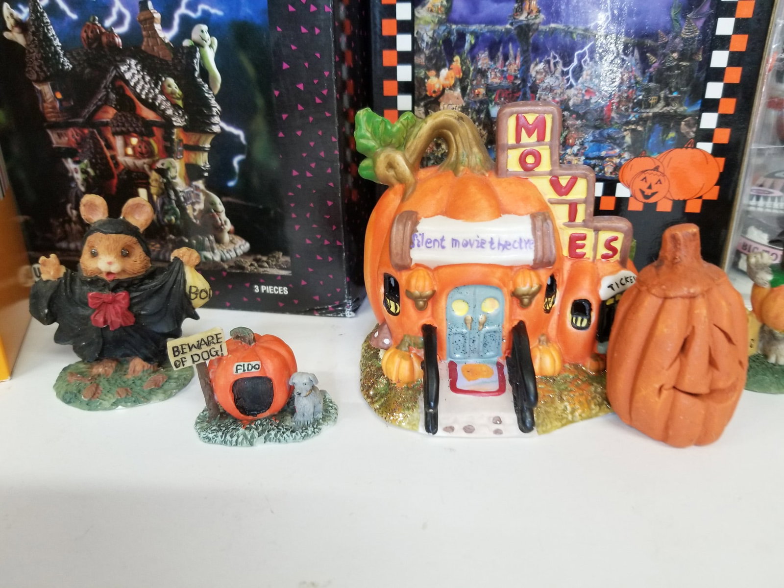 Assortment of Halloween Village Decor - 3
