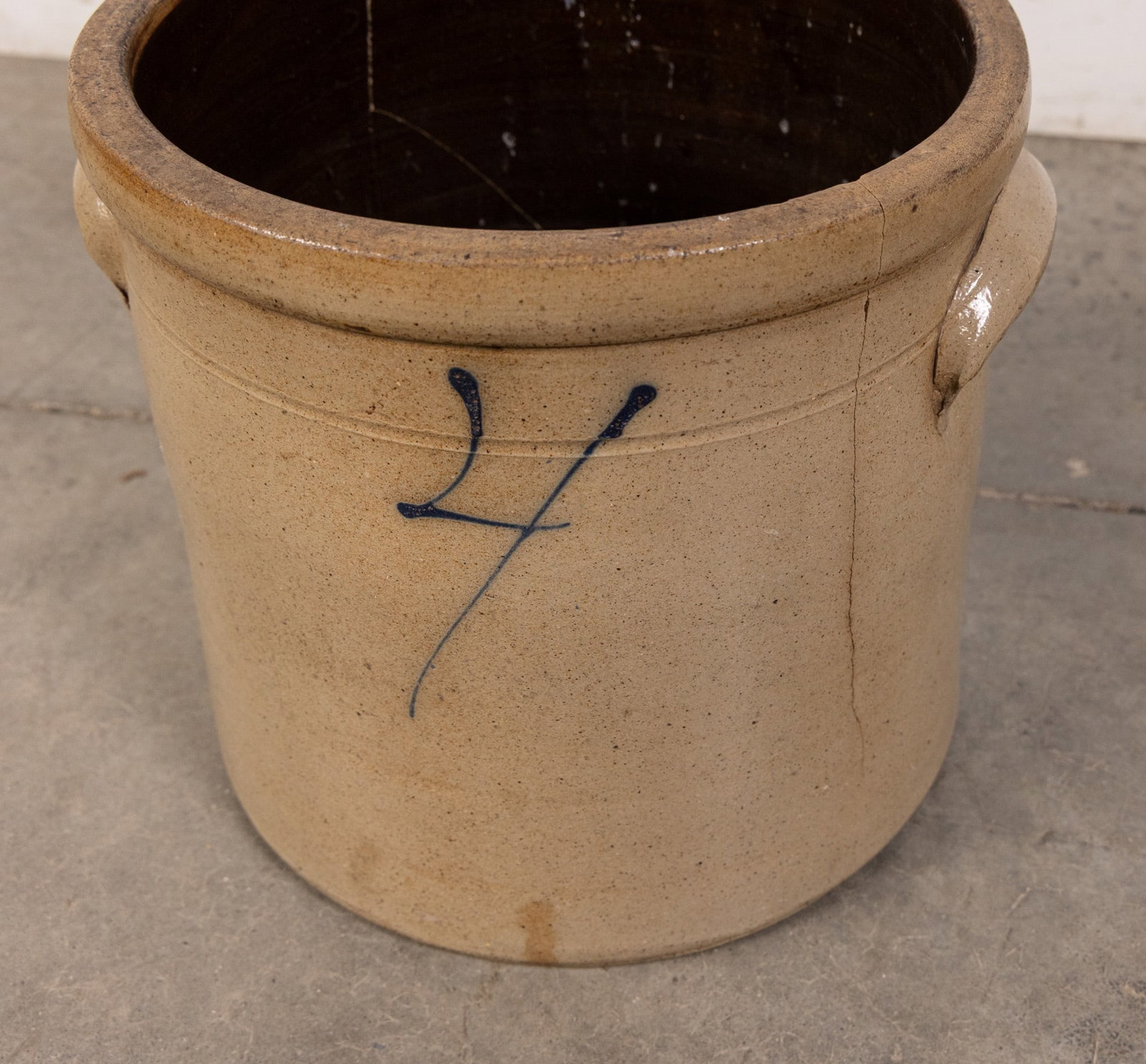Four Gallon Salt Glazed Stoneware Crock - 3