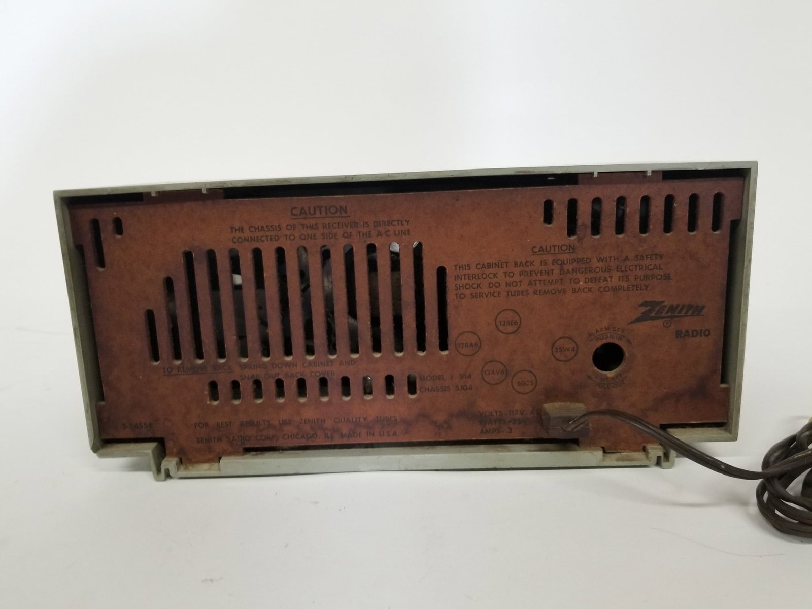 Vintage Zenith Analog Radio Clock Model S-54556 - 4