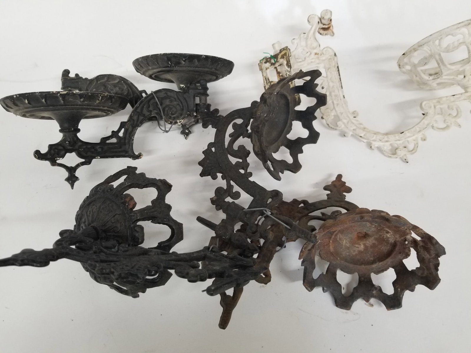 Assortment of Victorian Cast Iron Wall-Mount Sconces - 3