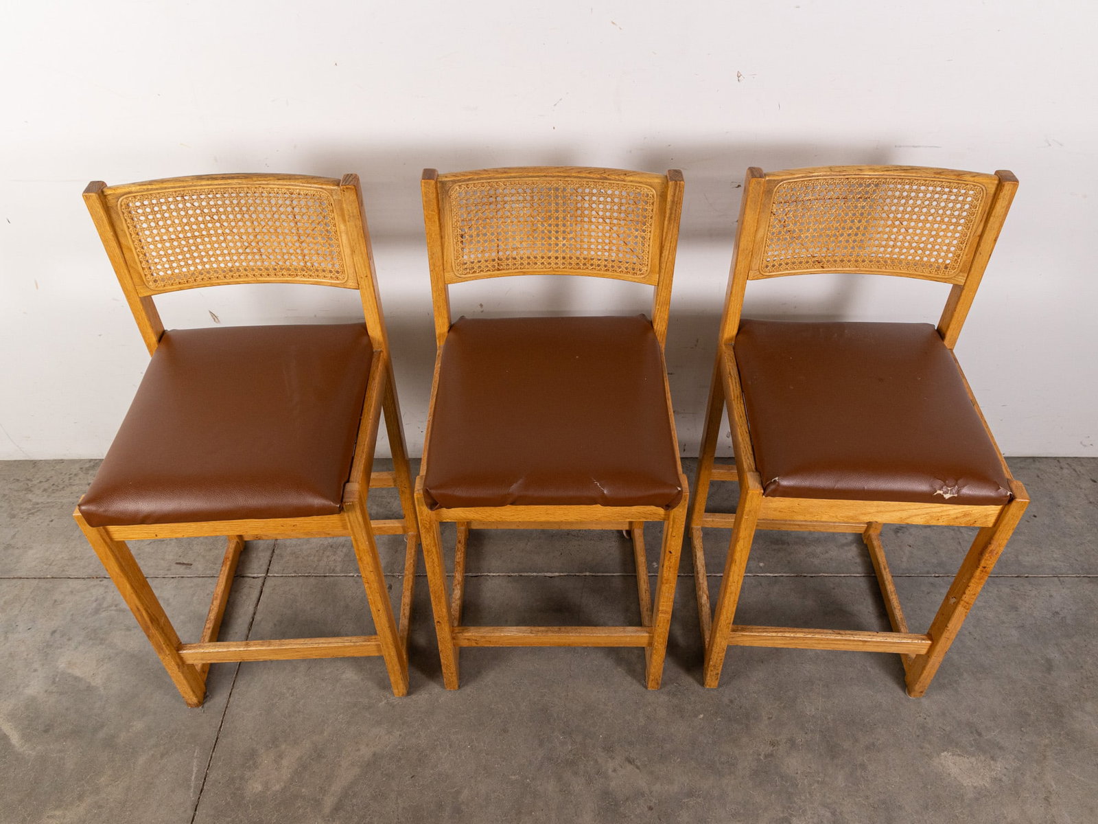 Three Mid Century Modern Caneback Barstools - 2