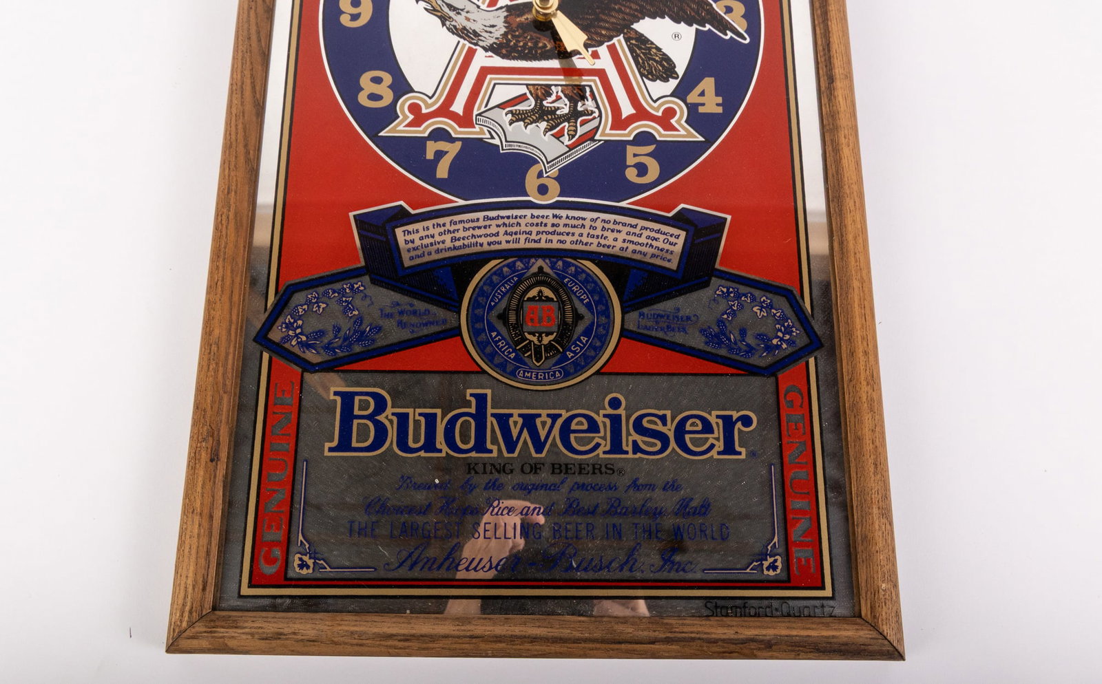 Budweiser Anheuser-Busch Inc. Mirrored Clock - 2