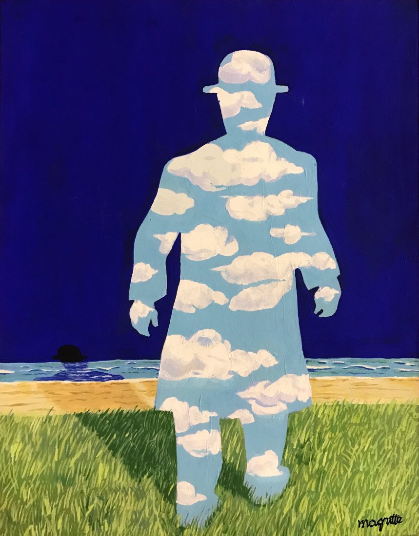 In The Style of Rene Magritte: After Rene Magritte 13 x 10" Gouache on Paper