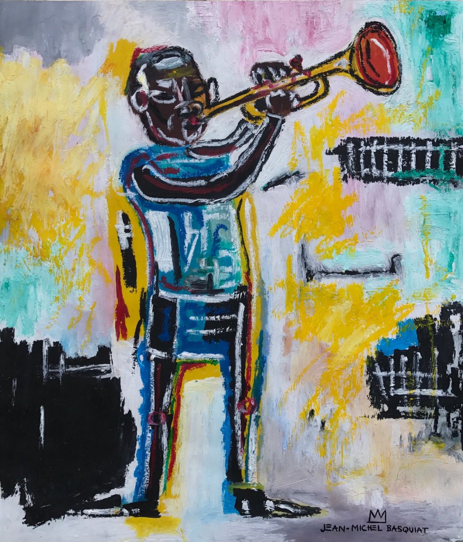 Jean Michel Basquiat (Mixed media on paper) (1 of 2)