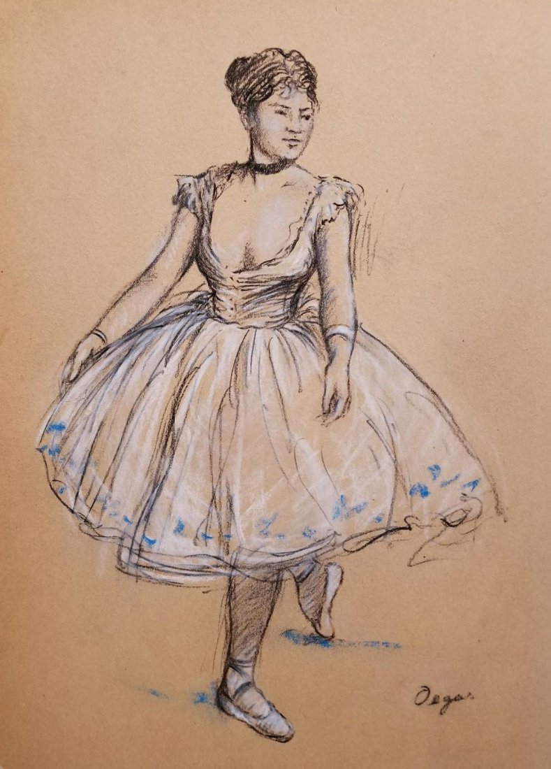 Edgar Degas (Pastel on Paper): Edgar Degas (Pastel on Paper) 11.5 x 8.5 COA from Laurence Lefflen
