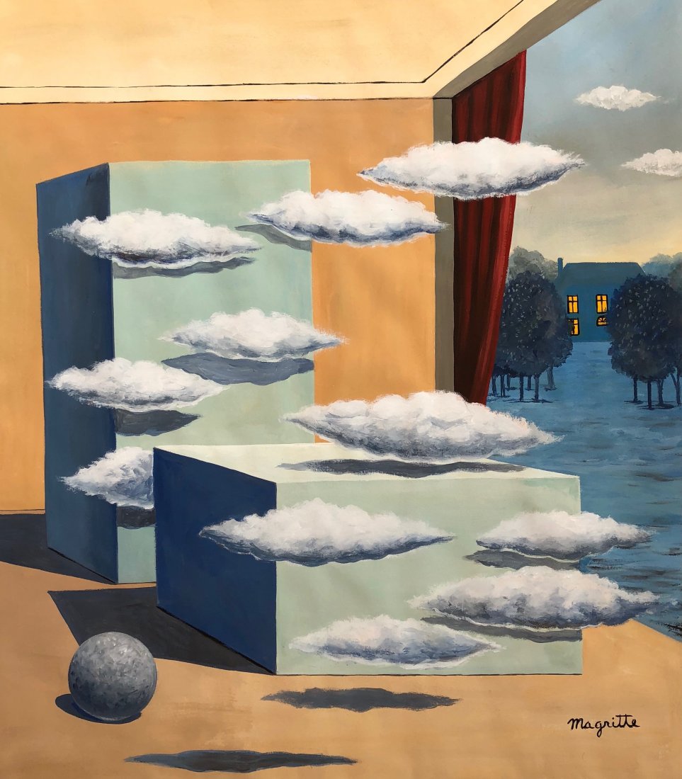 Rene Magritte (Gouache on paper): Rene Magritte (Gouache on paper) 15 by 13 inchesCertificate of authenticity by the historian and appraisal James Scott. Provenance: Betty Barman, Brussels Acquired in 1957. The Painting is framed. Ren