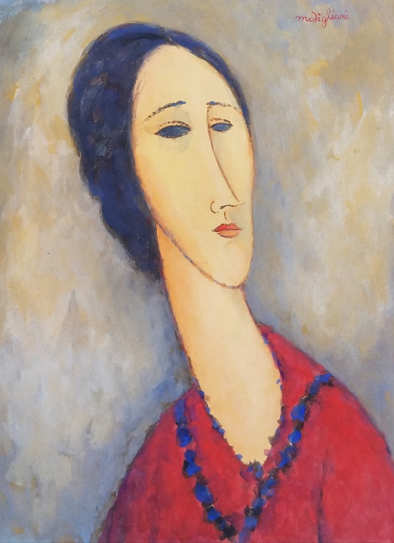 Watercolor on paper Painting signed Modigliani Jan 16, 2018