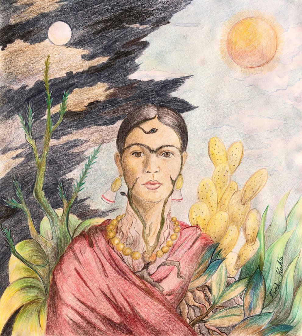Frida Kahlo (Colored Pencil on Paper) (1 of 3)