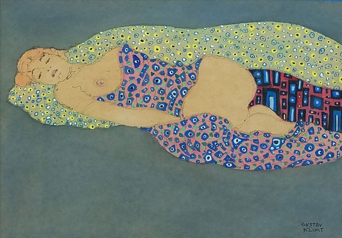 Watercolor on paper Painting signed Gustav Klim (1 of 1)