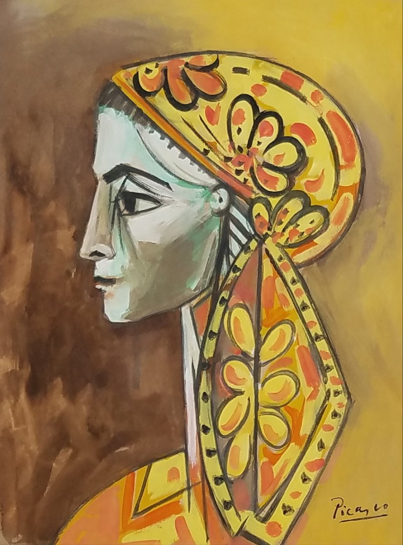 Pablo Picasso (ATTR) Mixed media on paper (1 of 1)