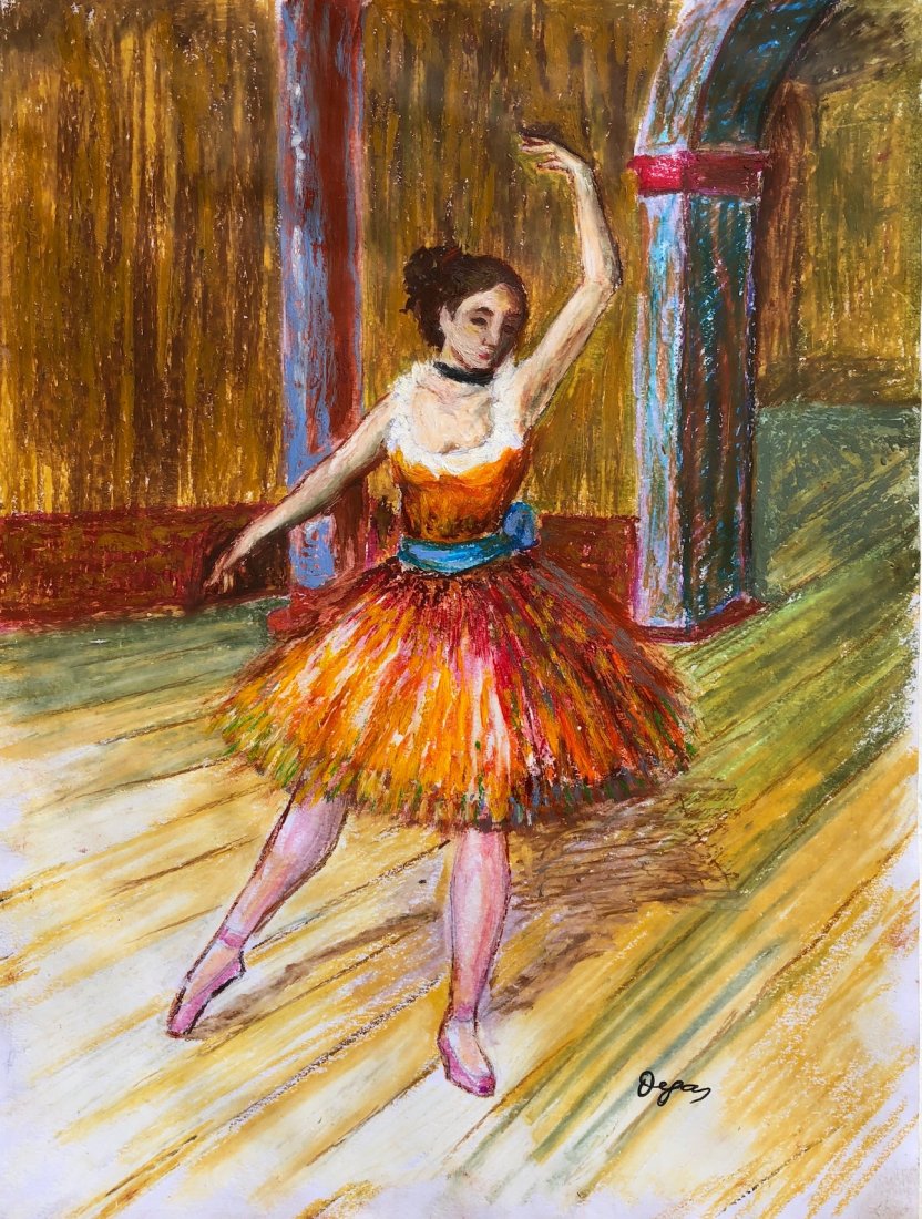 Edgar Degas (Pastel on Paper): Edgar Degas (Pastel on Paper) 14 1/2 x 11 3/4 inches. The painting is signed Degas lower right.It is in good condition and is also framed.