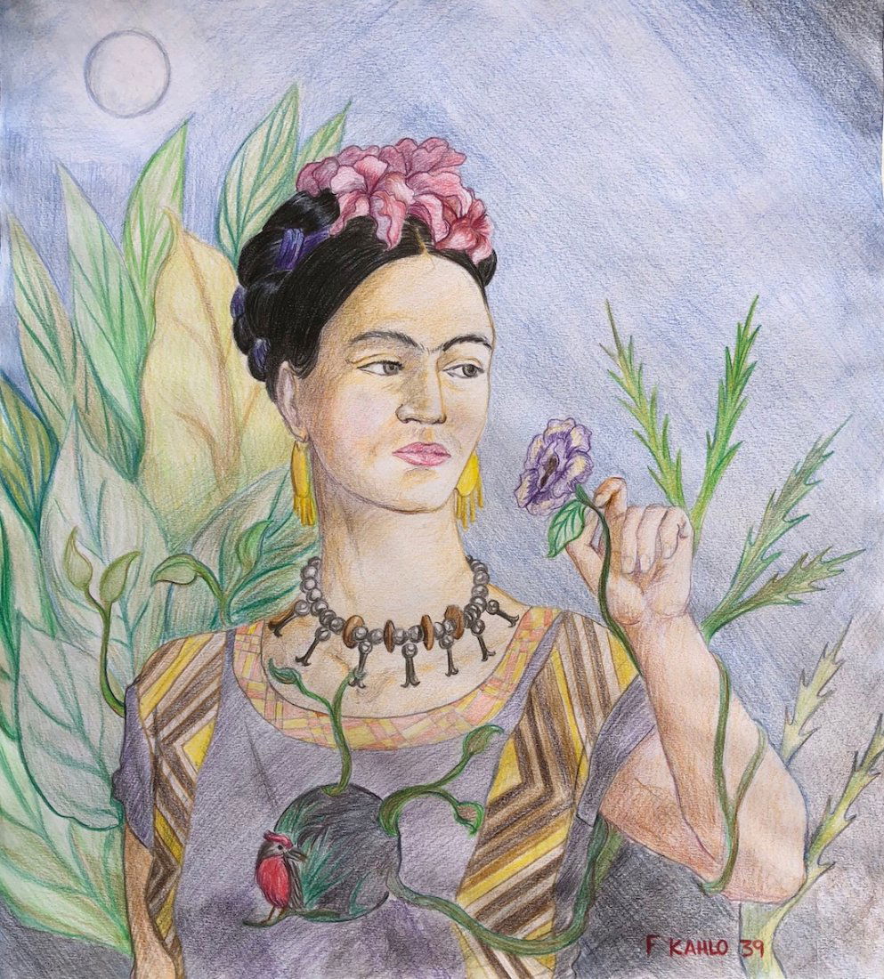 Frida Kahlo (Colored Pencil on Paper) (1 of 3)