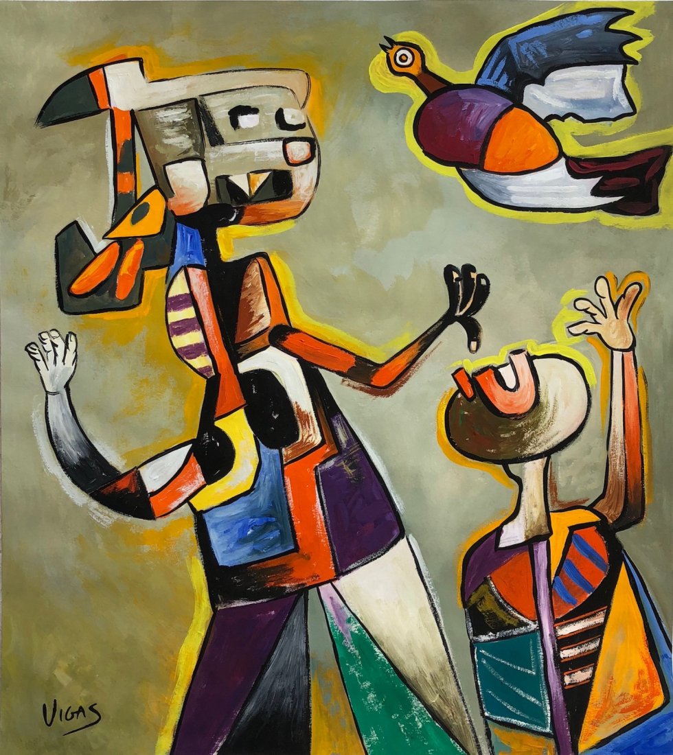 Painting signed Vigas (1 of 3)