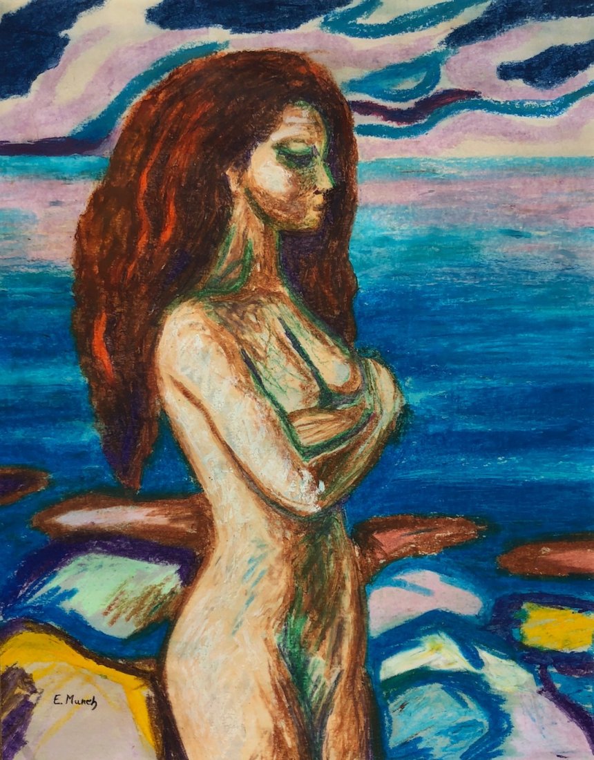 Signed E. Munch (Watercolor on paper) (1 of 4)