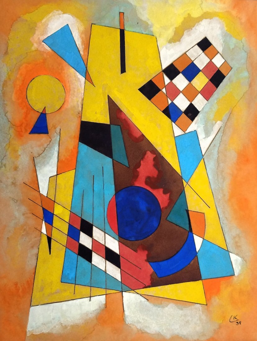 Wassily Kandinsky (ATTR) Mixed media on paper (1 of 1)