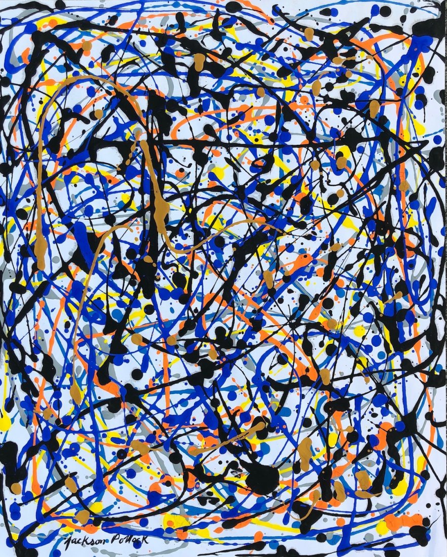 Signed Jackson Pollock (Gouache on paper) (1 of 3)