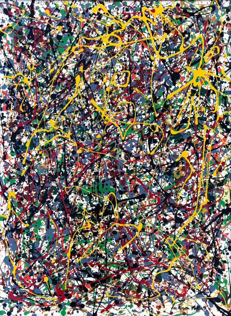 Signed Jackson Pollock (Oil on Canvas (1 of 4)
