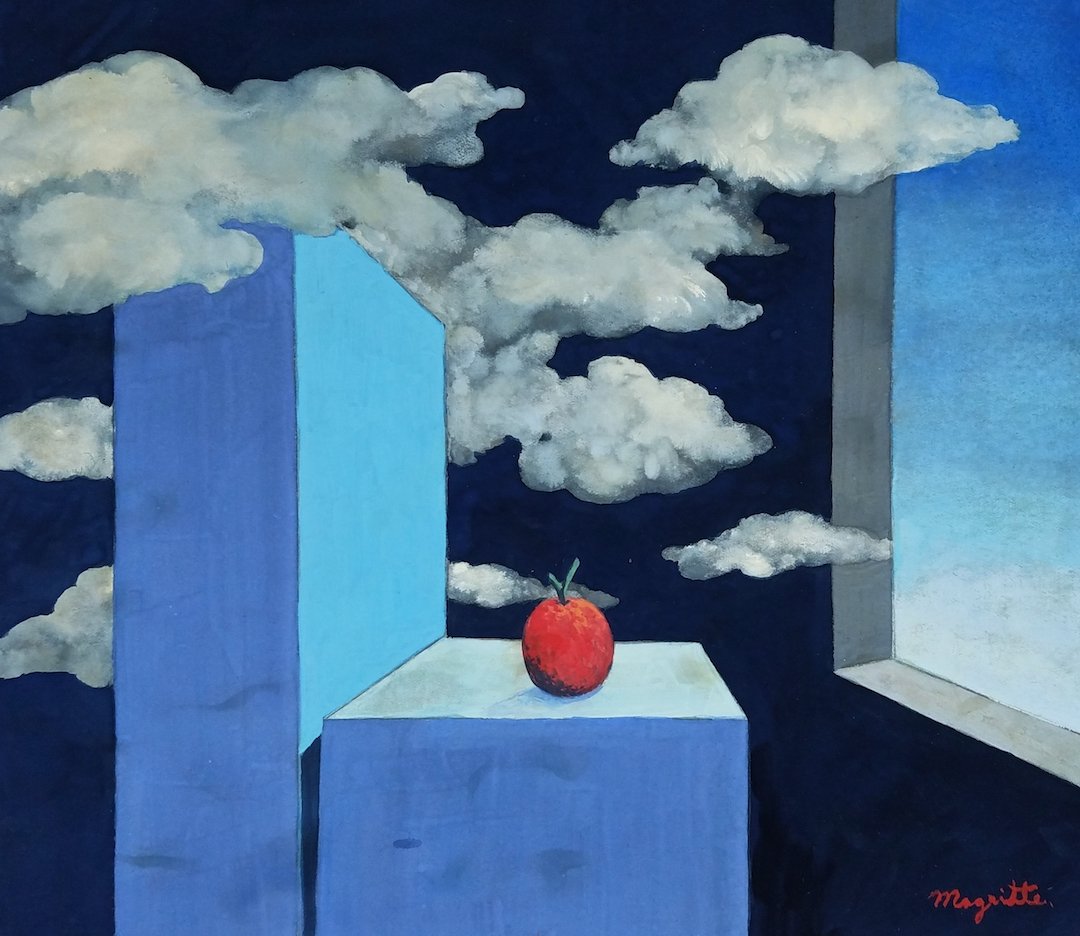 Signed Magritte (Guache on paper) (1 of 3)