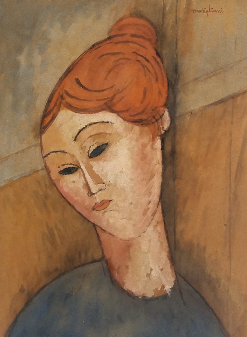 Amedeo Modigliani (Watercolor on paper) ATTR. (1 of 3)