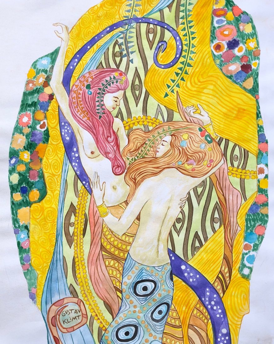 Gustav Klimt (Watercolor on Paper) (1 of 3)