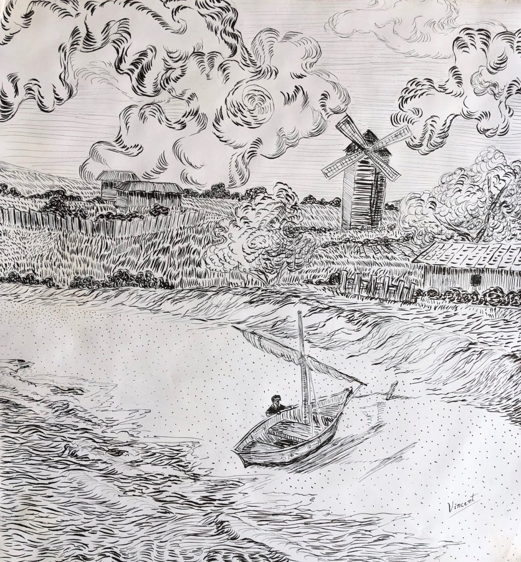 Vincent Van Gogh (Ink on Paper) (1 of 4)
