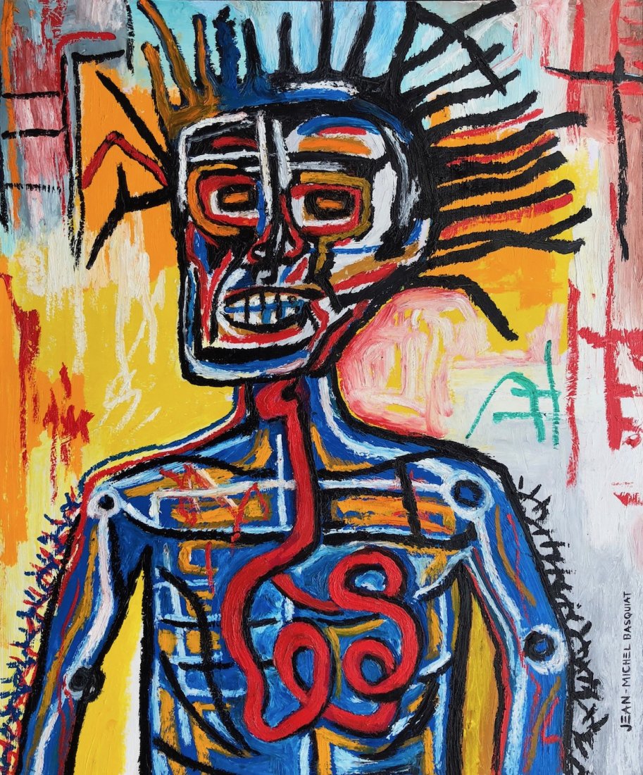 Jean Michel Basquiat (Oil Stick and mix media on paper) (1 of 3)