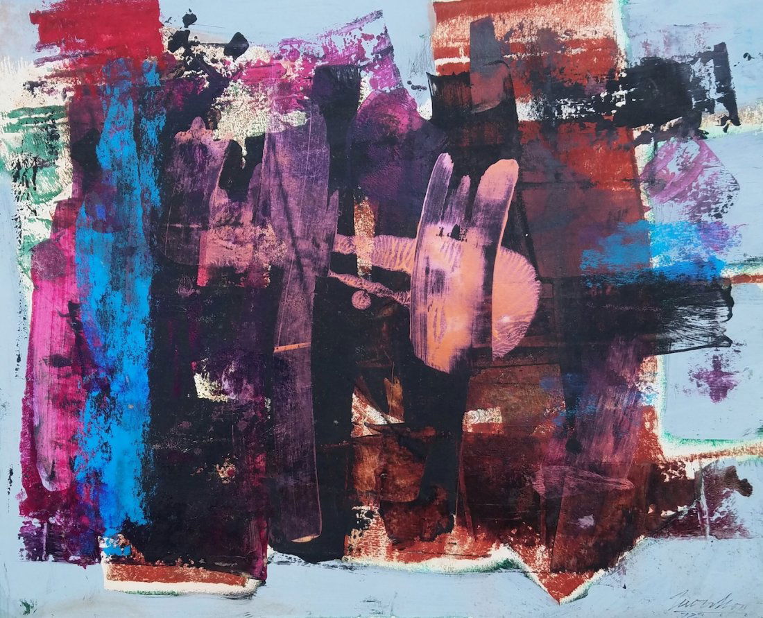 Jack Tworkov (Mixed Media on Paper) Attr: Jack Tworkov Mixed Media on Paper Painting , Signed Tworkor 72 Lower Right. Size: 14 x 17\" . A Certificate of attribution Accompanies this lot.