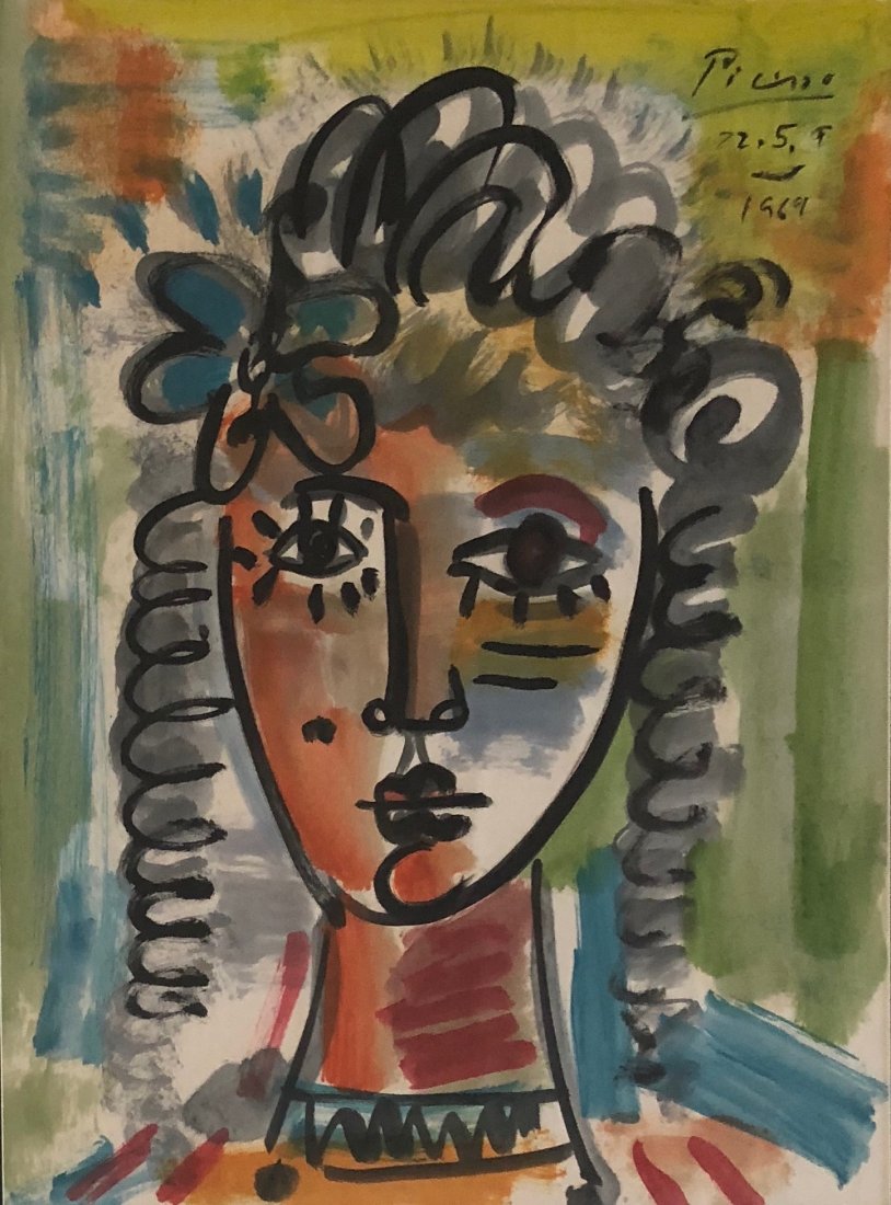 Signed Picasso (Gouache on paper) (1 of 3)