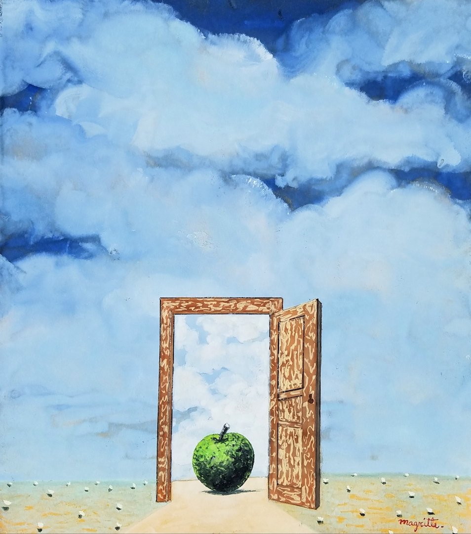 Signed Magritte (Gouache on paper) (1 of 3)