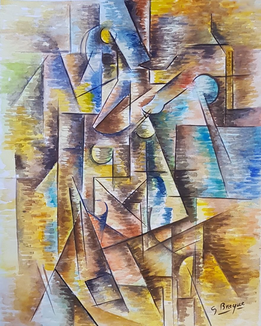Signed G. Braque (Watercolor on paper) (1 of 3)