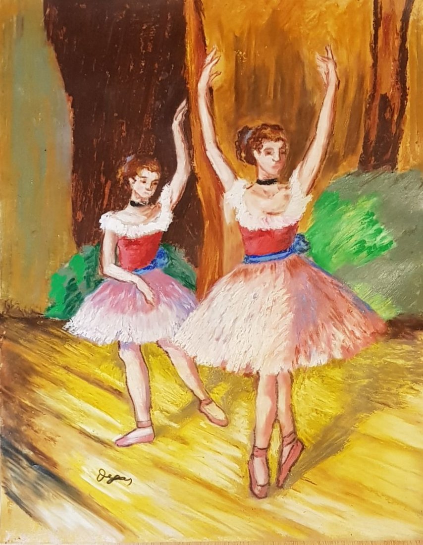 Edgar Degas (Pastel on Paper): Pastel on paper painting signed lower left Degas, measures: 14 1/8 by 11 1/8 inches. Edgar Degas (19 July 1834 Â– 27 September 1917) was a French artist famous for his paintings, sculptures, prints