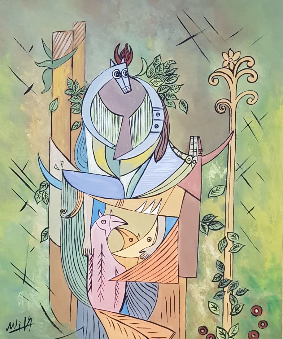 Wifredo Lam (Gouache on Paper): Gouache on paper painting signed lower left Lam, Measures: 13 3/4 by 11 1/4 inches. Wifredo Lam (December 8, 1902 – September 11, 1982), better known as Wifredo Lam, was a Cuban artist who sought to