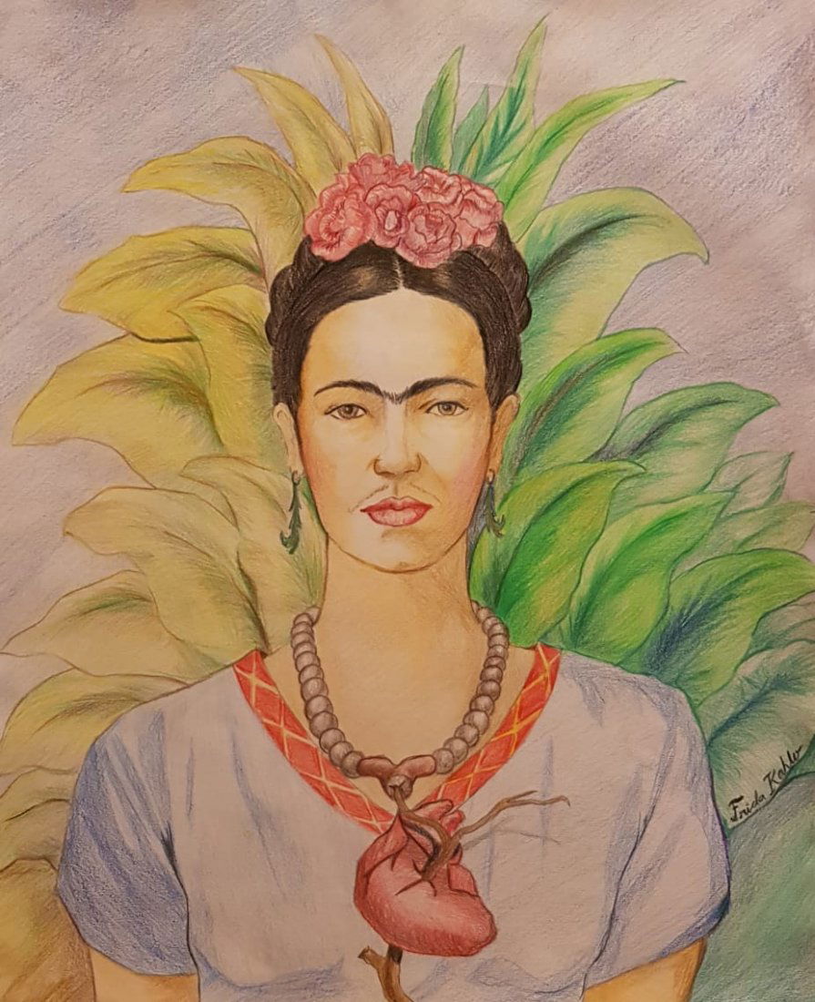 Frida Kahlo (Colored pencils on Paper) (1 of 3)