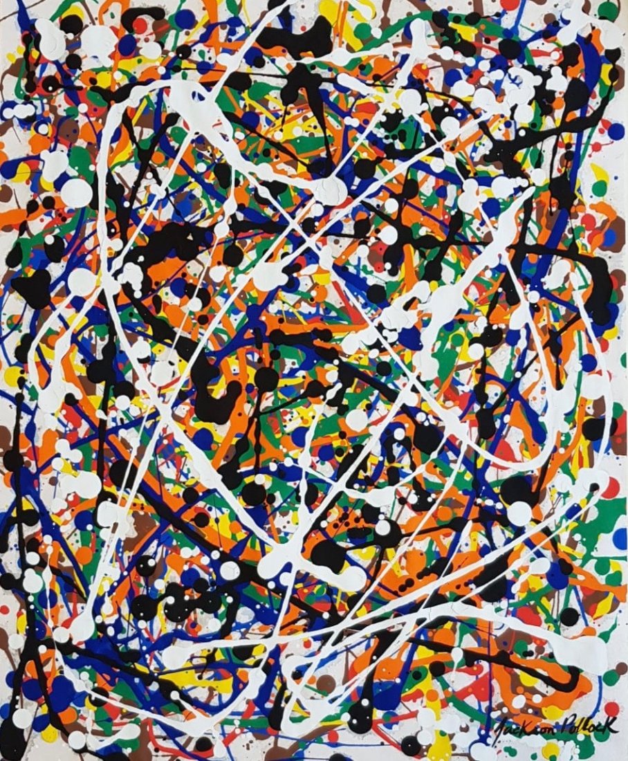 Signed Jackson Pollock (Gouache on Paper) (1 of 3)