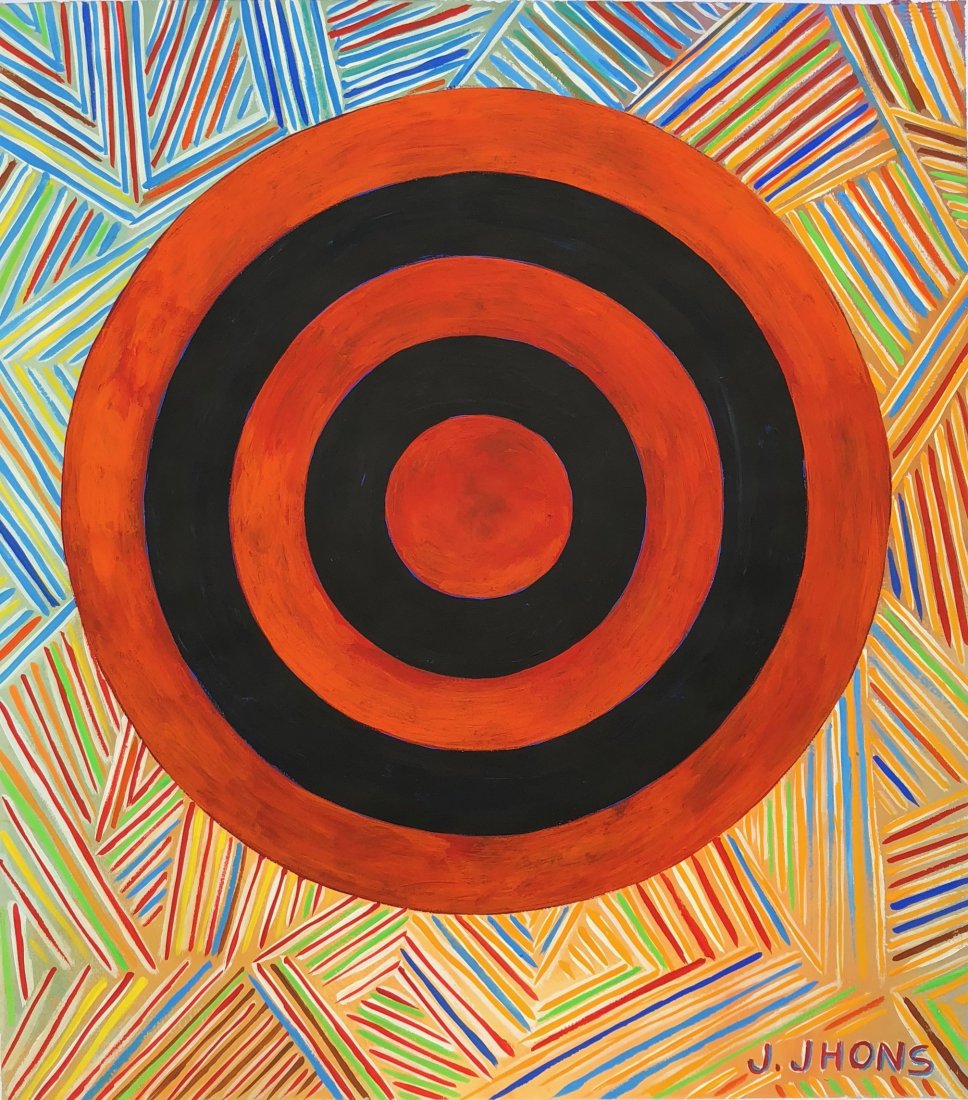 Signed J.Johns (Gouache on paper) (1 of 3)