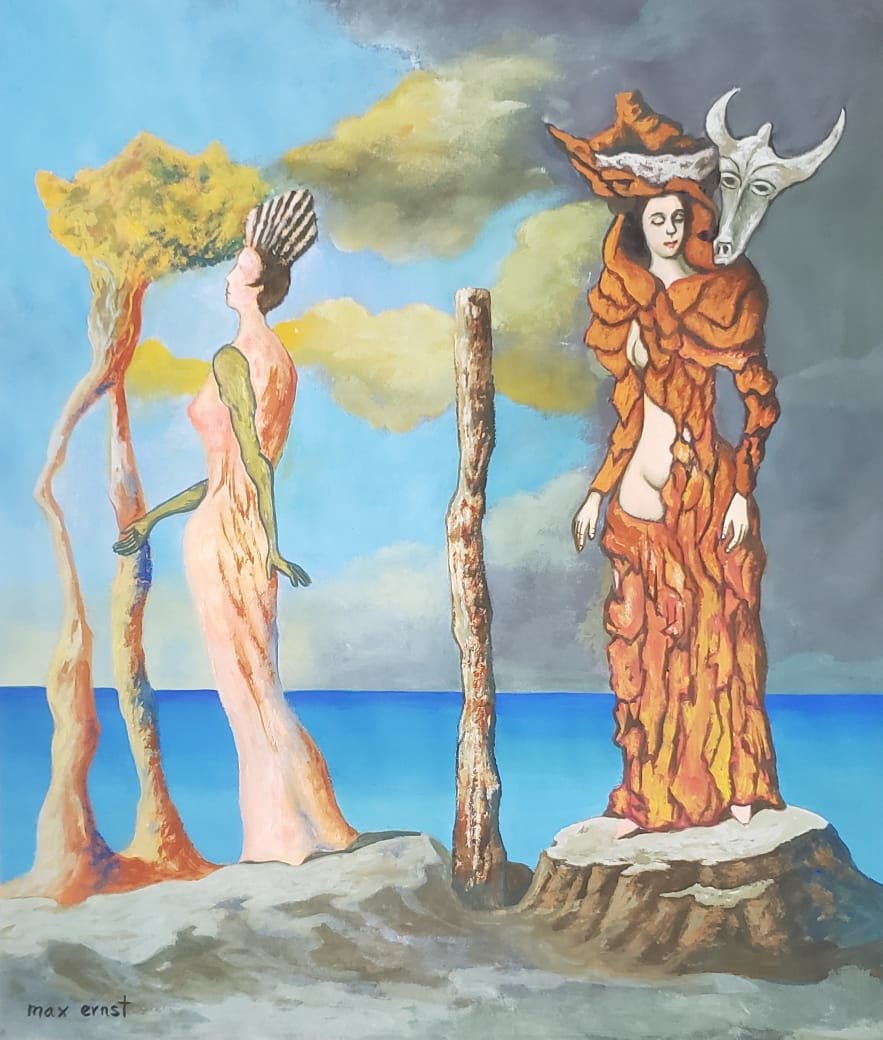 Signed Max Ernst (Gouache on paper) (1 of 3)