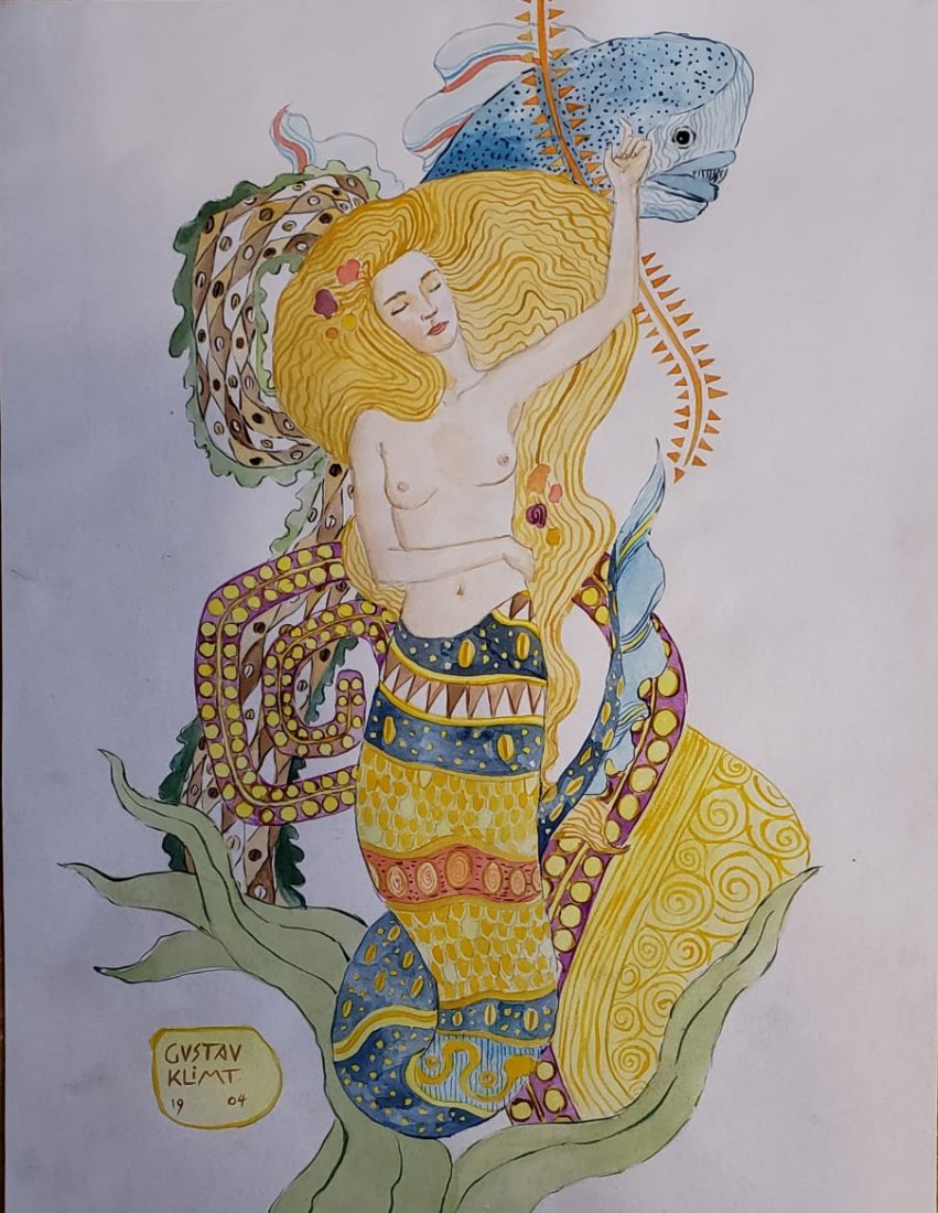 Gustav Klimt (Watercolor on Paper) (1 of 3)