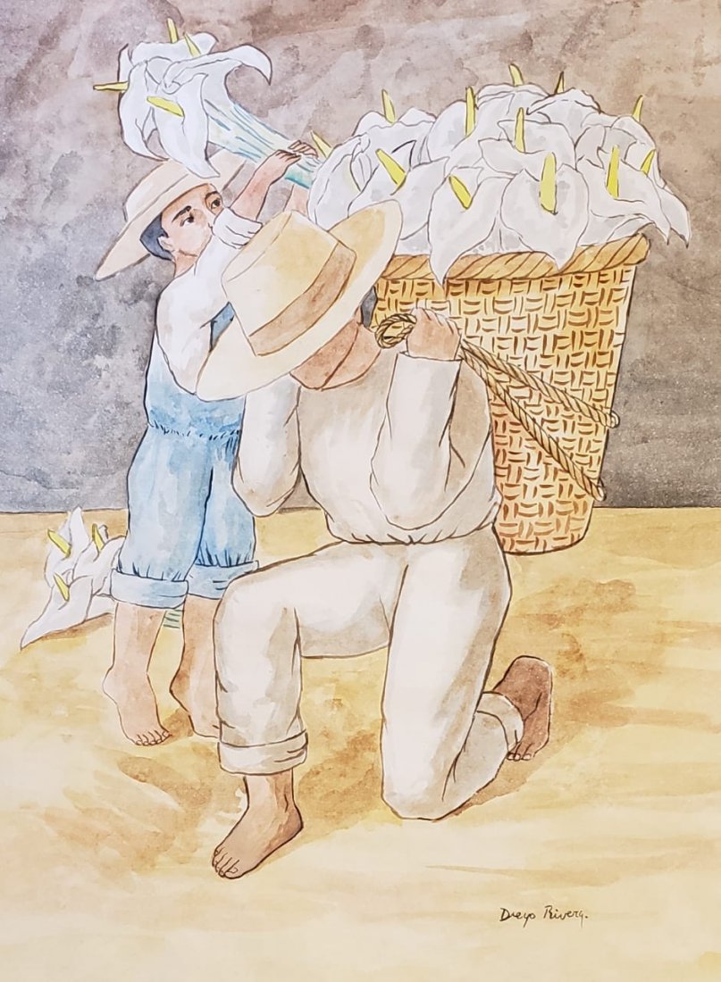 (Watercolor on Paper) Mexican muralist (1 of 3)