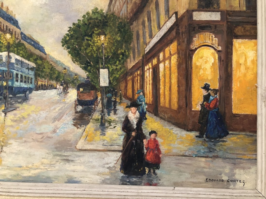 French painting (Oil on canvas): Edouard Cortes Oil on canvas painting signed lower right Edouard Cortes, Measures 17 3/4 by 22 1/2 inches, with frame: 31 3/4 by 22 1/8 inches. The painting is farmed. Edouard Léon Cortès (1882–19