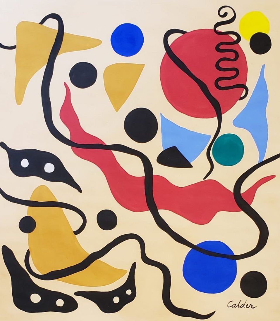 American surrealist (Gouache on paper) Painting (1 of 3)