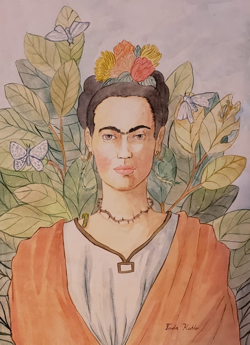 Frida Kahlo (Watercolor on paper) (1 of 4)