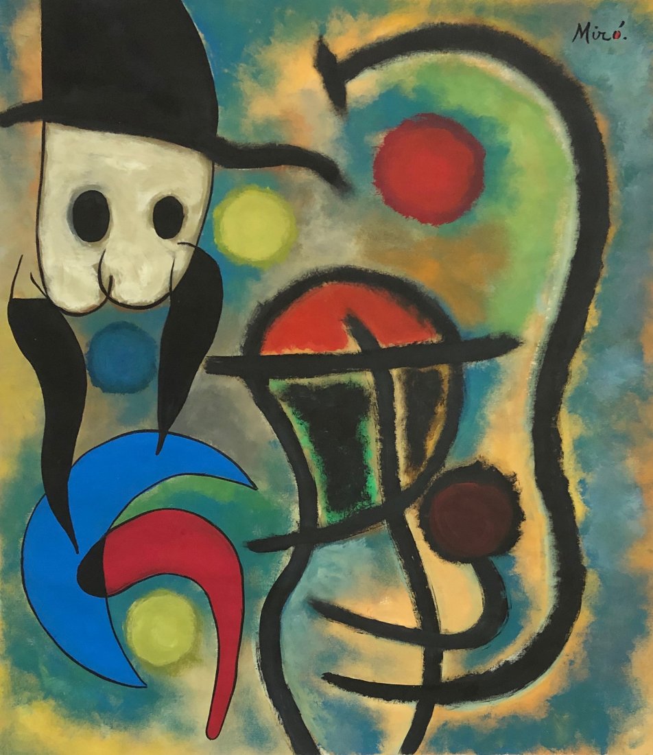 Joan Miro (Gouache on Paper) In The Style of (1 of 3)