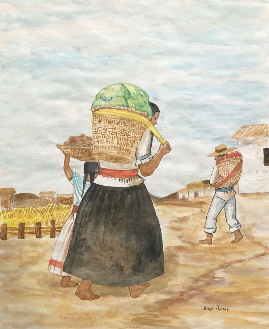 Diego Rivera (Watercolor on Paper) in the Style of (1 of 3)