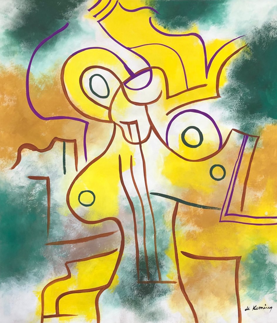 Willem de Kooning (Gouache on paper) In the Style of (1 of 3)